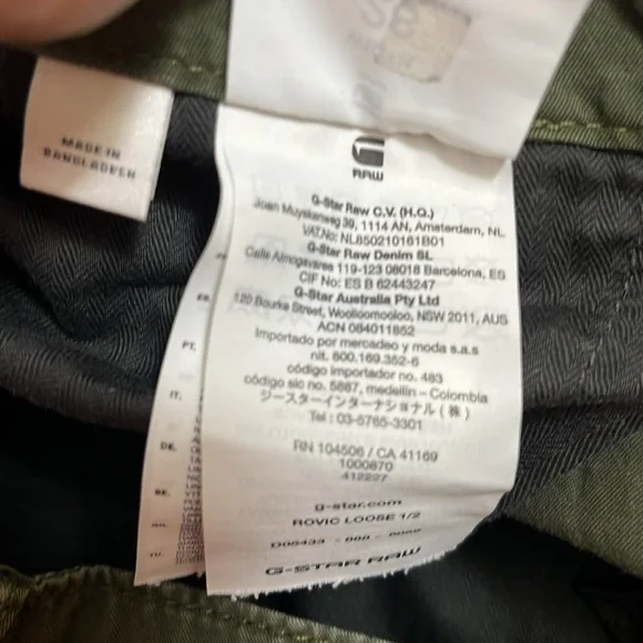 G-Star Dark Green Cargo Shorts - Picture 13 of 14